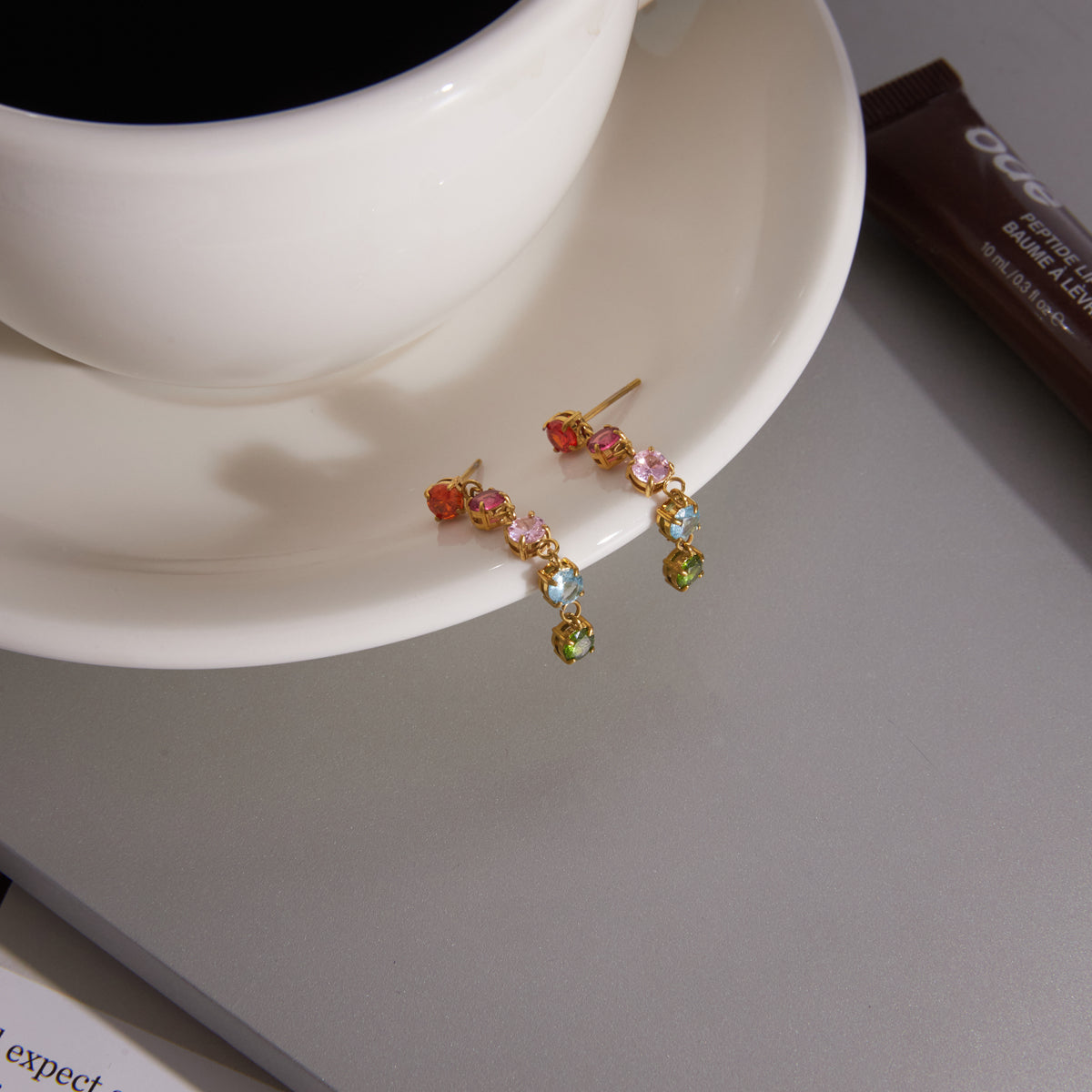 Riviera Multi-Colour Linear Drop Earrings