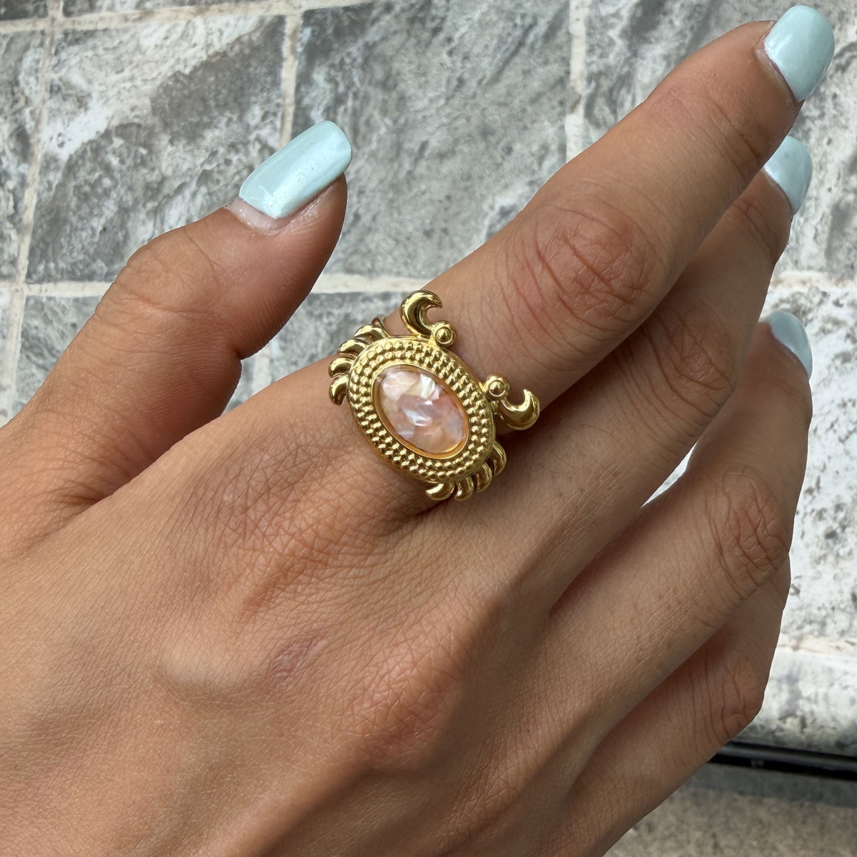 Lagoon Sea Turtle Adjustable Ring