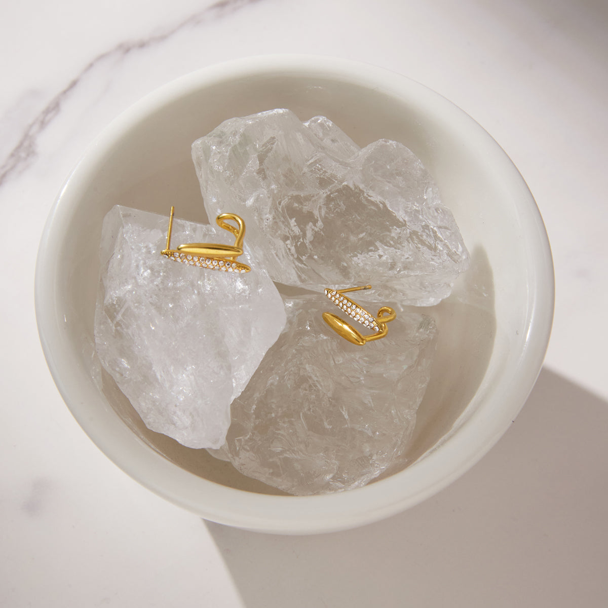Menorca Pavé Double Bar Earrings