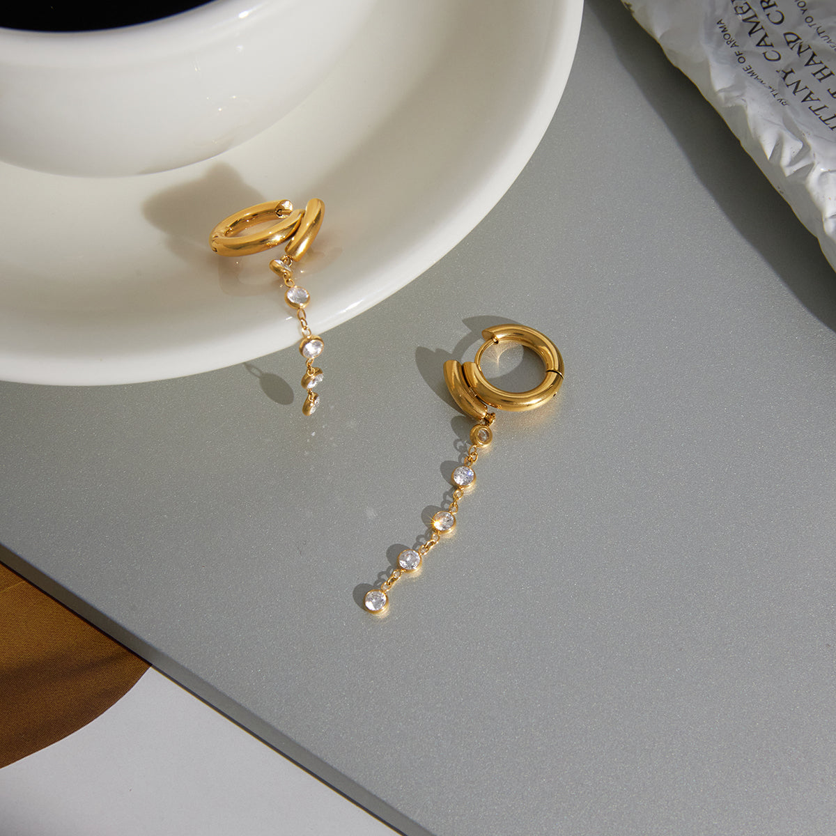 Cypress Bezel Drop Earrings