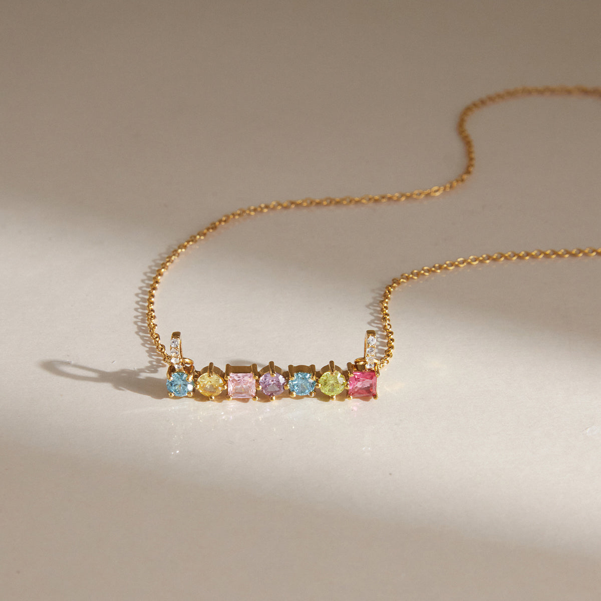 Zephyr Gemstone Bar Necklace