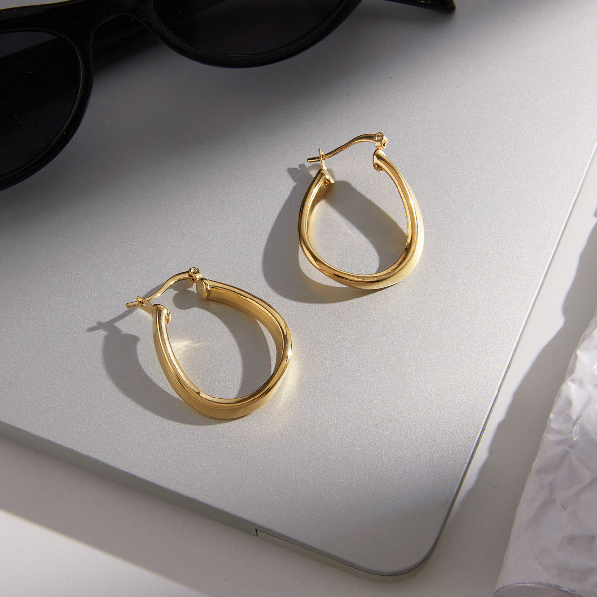 Mistral Twisted Teardrop Hoop Earrings