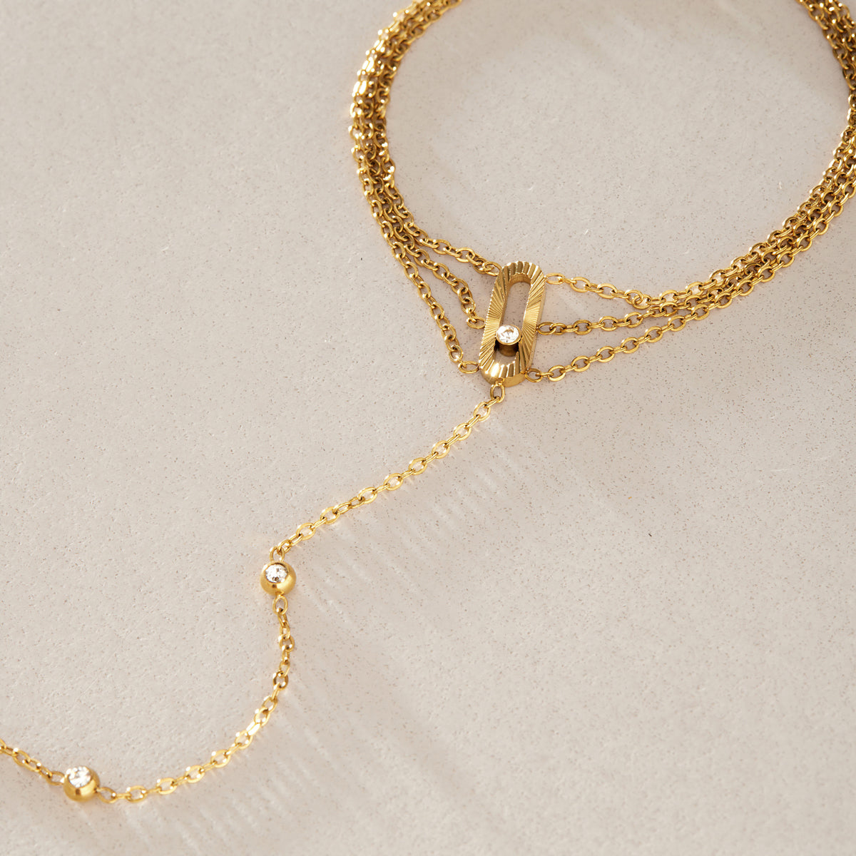 Sirena Triple Strand Hand Chain Bracelet