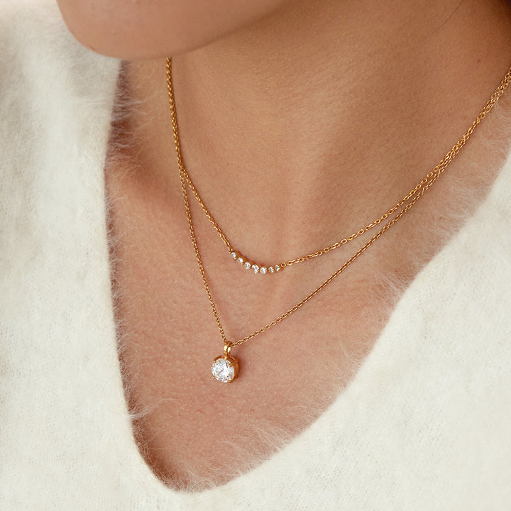 Cove Solitaire Layered Necklace