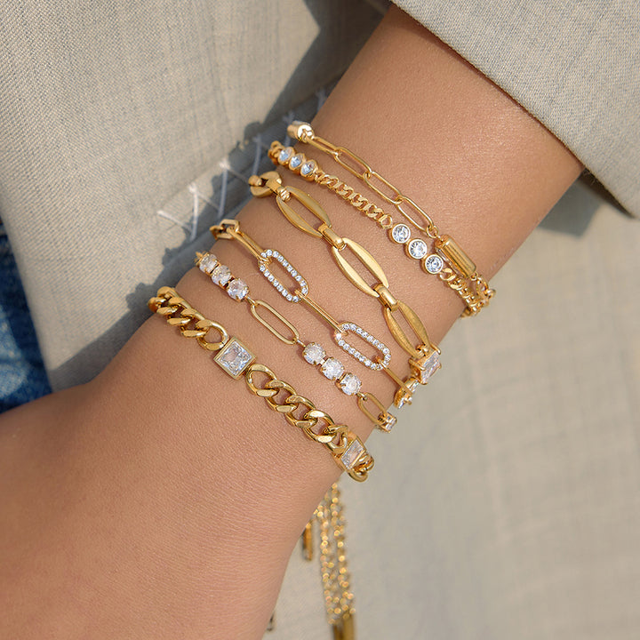 Sirocco Square Stone Curb Chain Bracelet