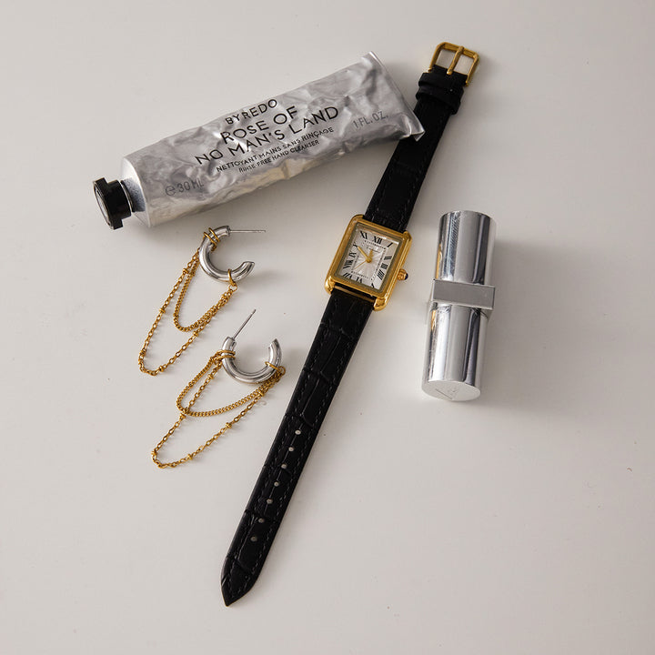 Cala Chain Drape Huggie Earrings