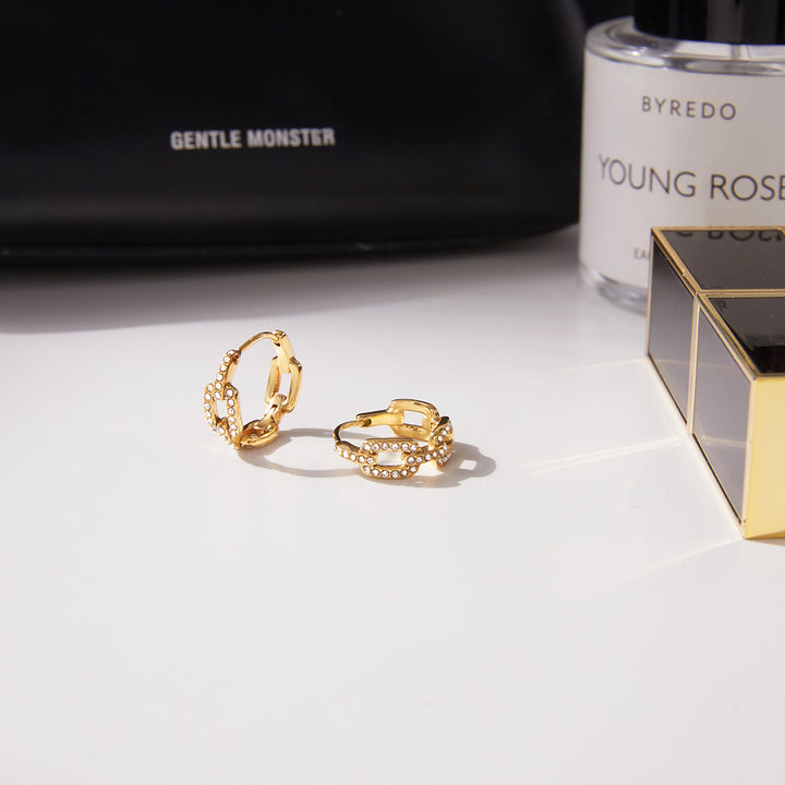 Portofino Pavé Chain Link Earrings