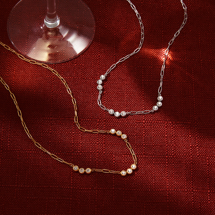 Vela Stone Station Link Necklace