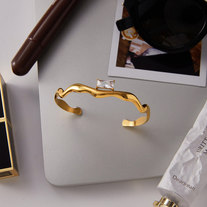 Cala Rippled Baguette Cuff Bracelet