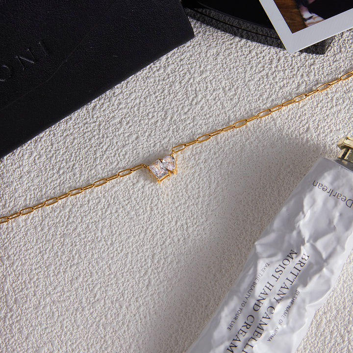 Isola Square Zircon Chain Necklace