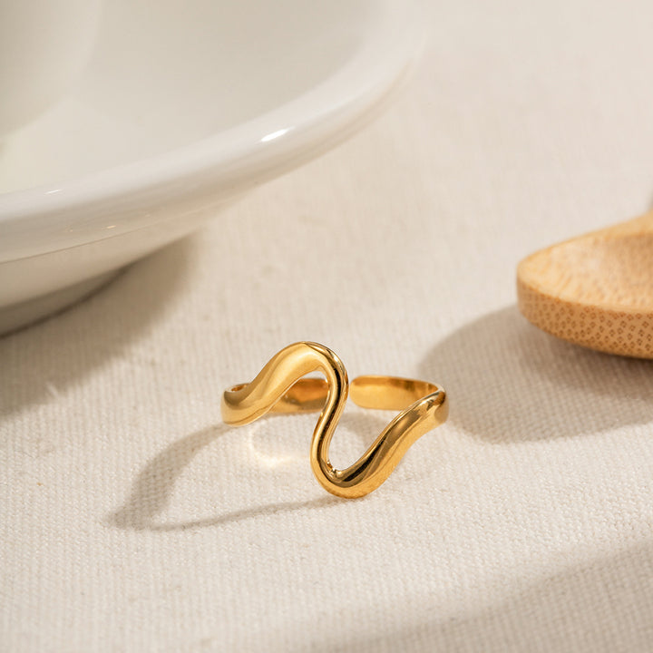 Ondine Curved Wave Open Ring