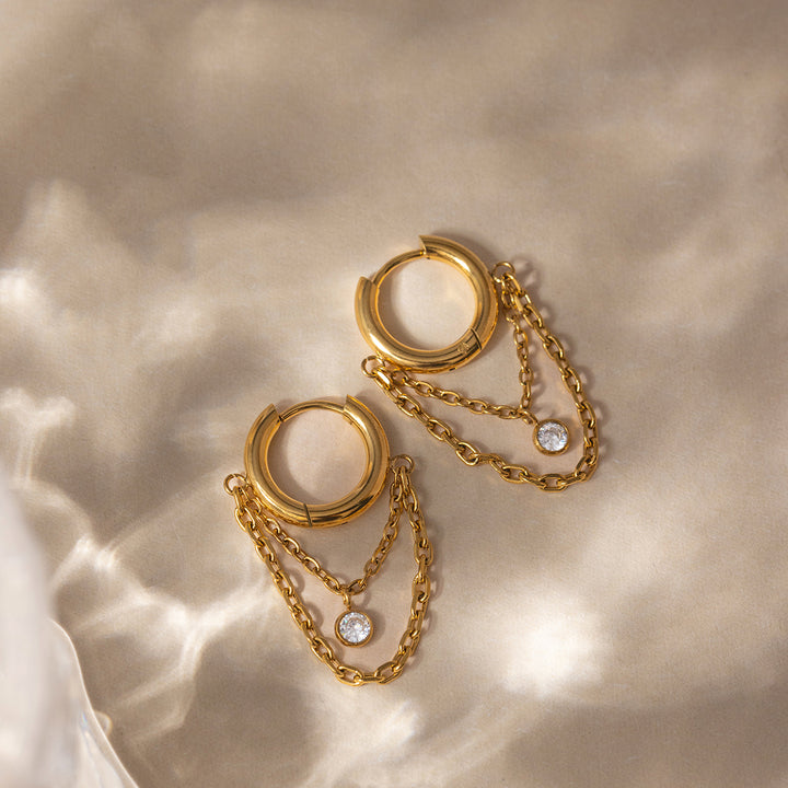 Ondine Layered Chain Hoop Earrings