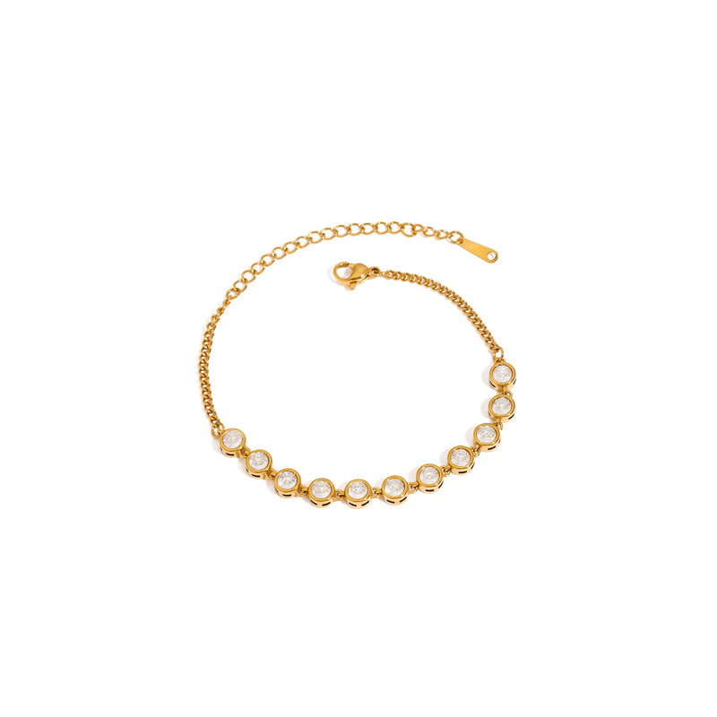 Lido Round Stone Chain Bracelet
