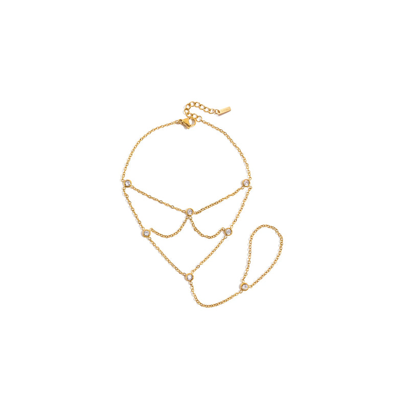 Marea Draped Hand Chain Bracelet