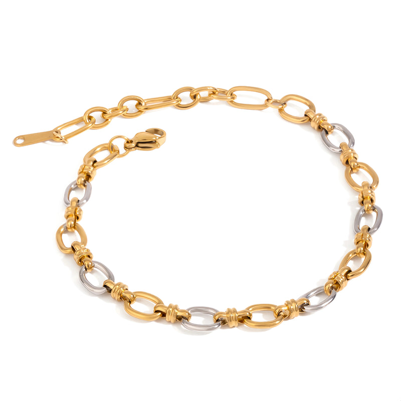 Ponent Silver and Gold Chain Bracelet
