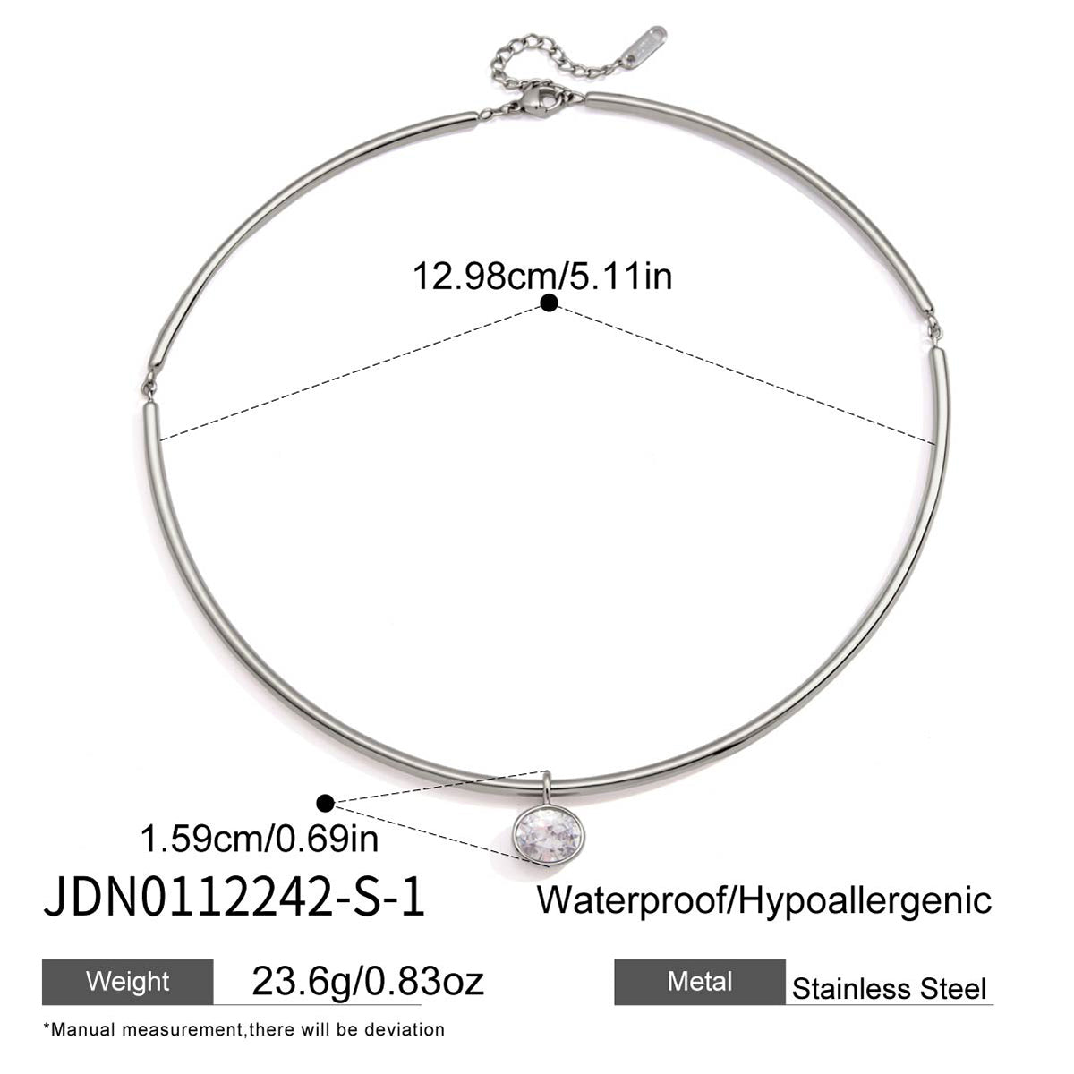 Alba Zircon Drop Collar Necklace