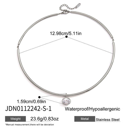 Alba Zircon Drop Collar Necklace