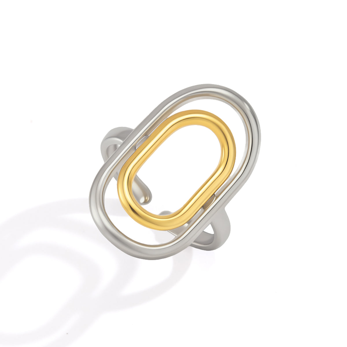 Zephyr Two-Tone Oval Open Ring