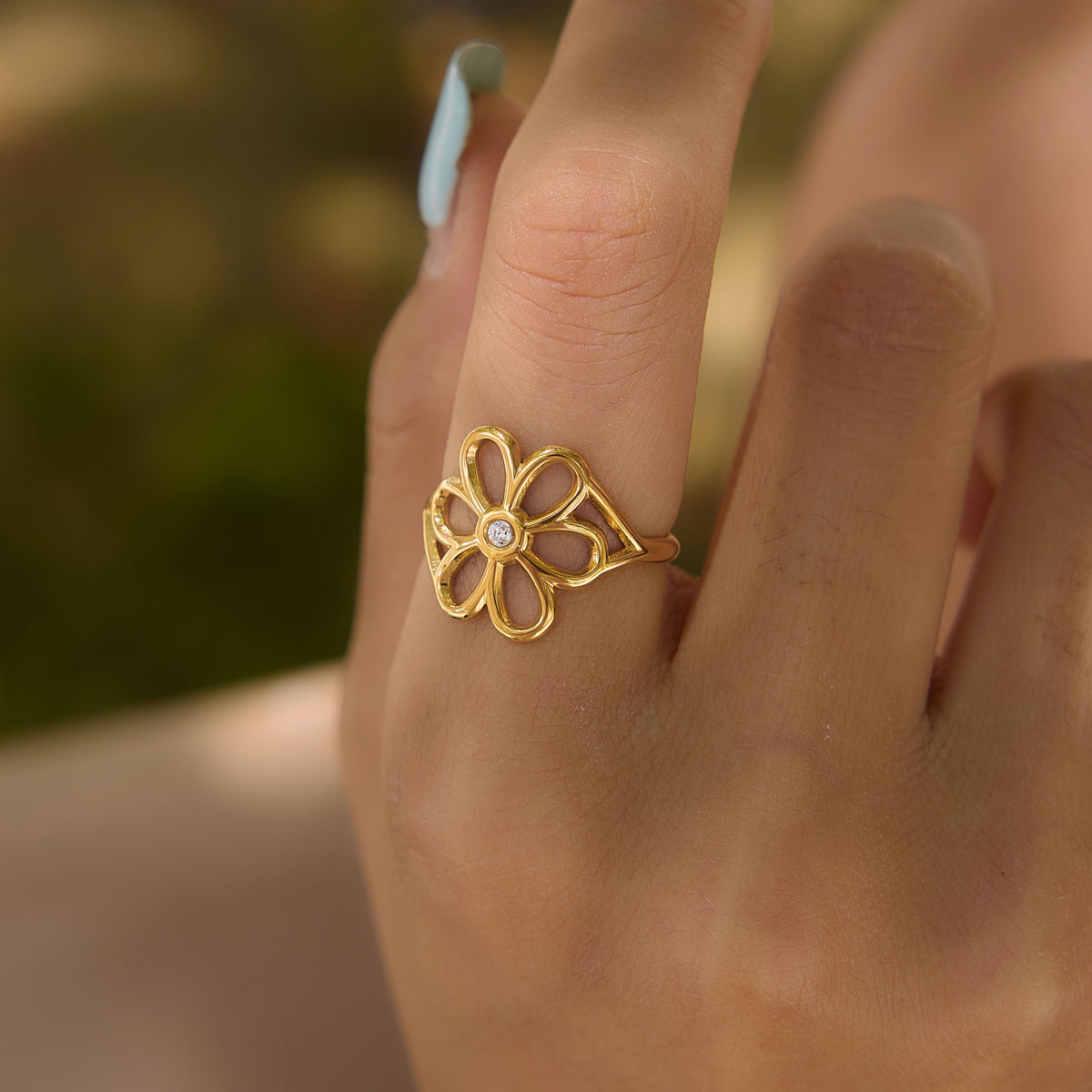 Oleander Hollow Petal Ring
