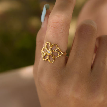 Oleander Hollow Petal Ring