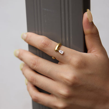 Aegean Teardrop Open Ring