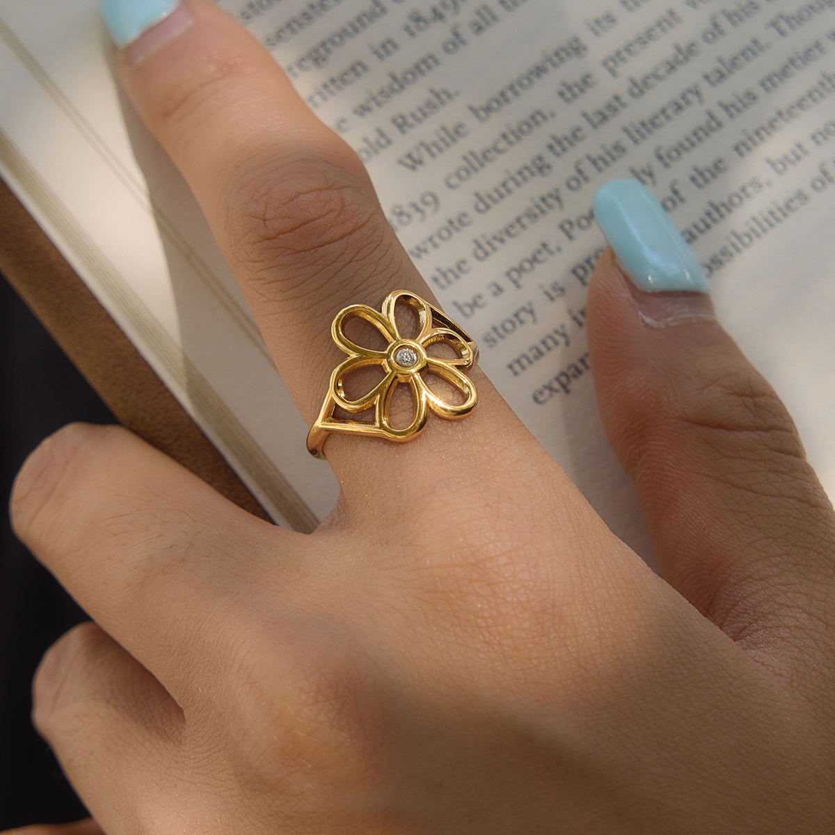 Oleander Hollow Petal Ring