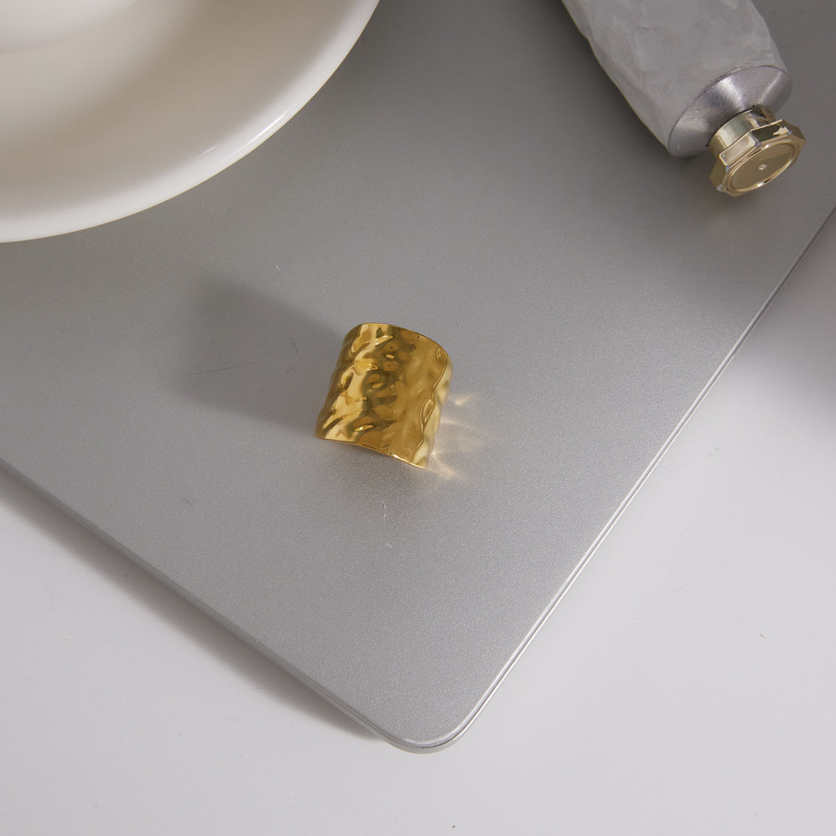 Dune Hammered Wide Open Ring