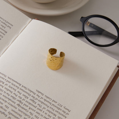 Dune Hammered Wide Open Ring