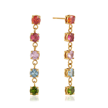 Riviera Multi-Colour Linear Drop Earrings