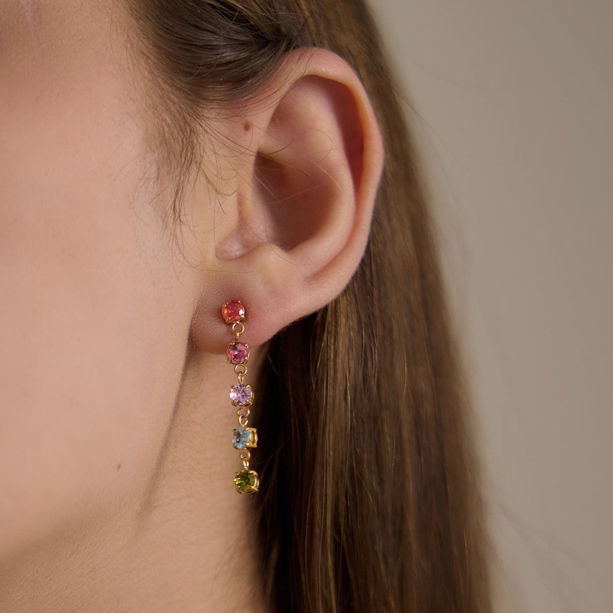 Riviera Multi-Colour Linear Drop Earrings