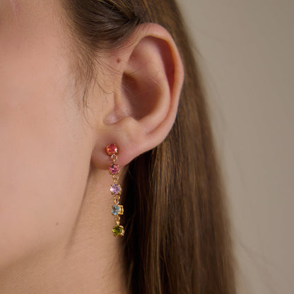 Riviera Multi-Colour Linear Drop Earrings