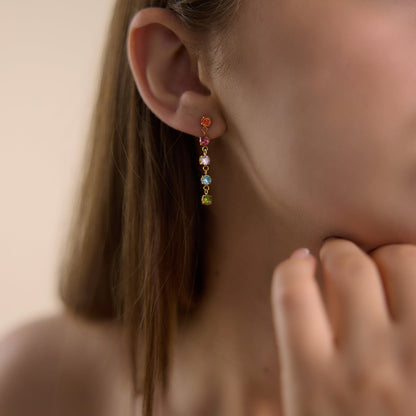 Riviera Multi-Colour Linear Drop Earrings