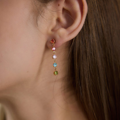 Riviera Multi-Colour Linear Drop Earrings