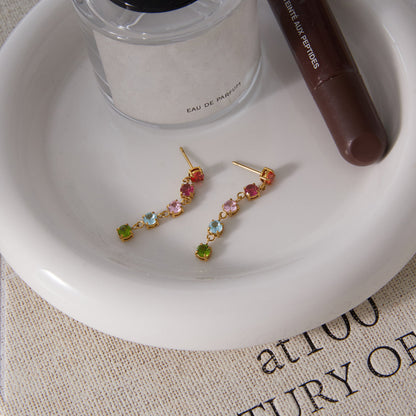 Riviera Multi-Colour Linear Drop Earrings