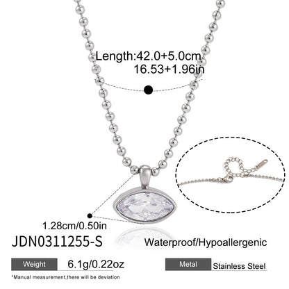 Alba Marquise Ball Chain Necklace