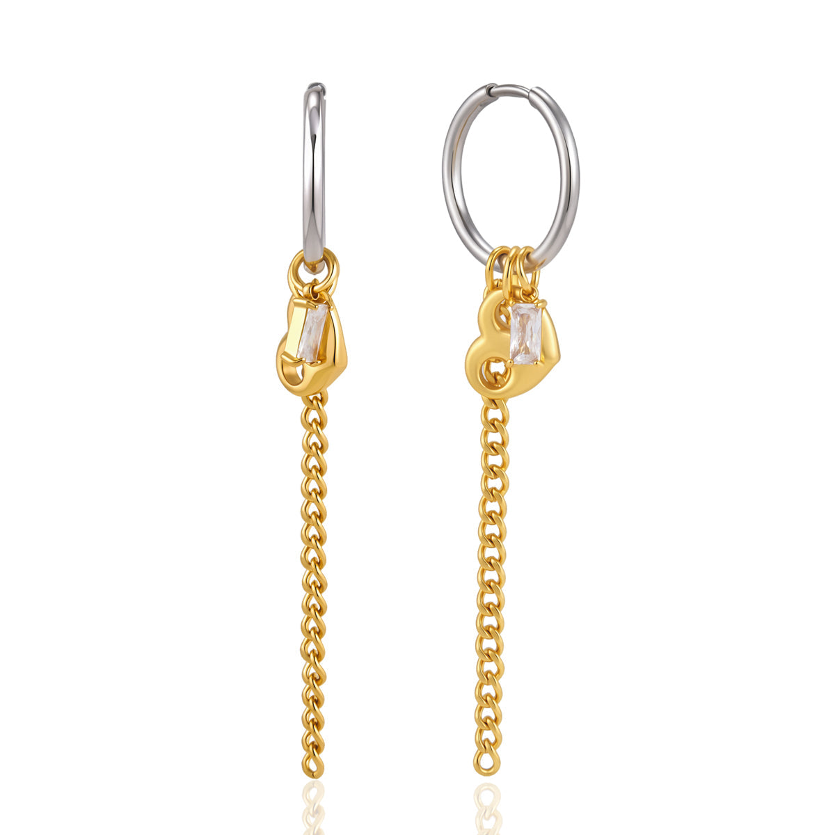 Dune Heart Chain Tassel Earrings