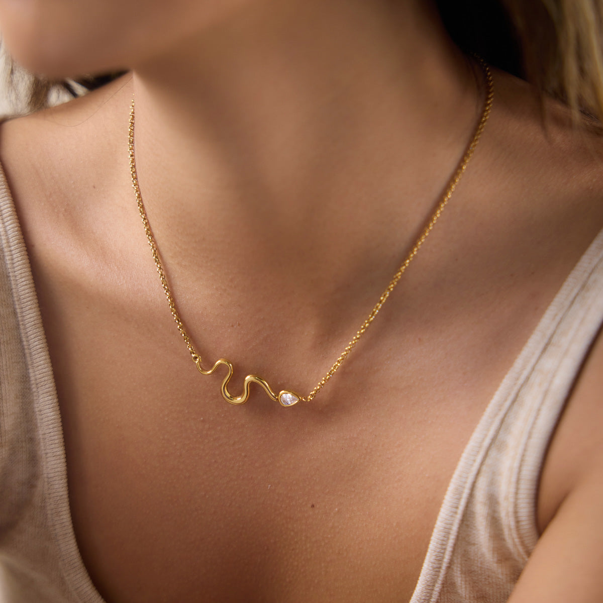 Marea Serpentine Drop Necklace