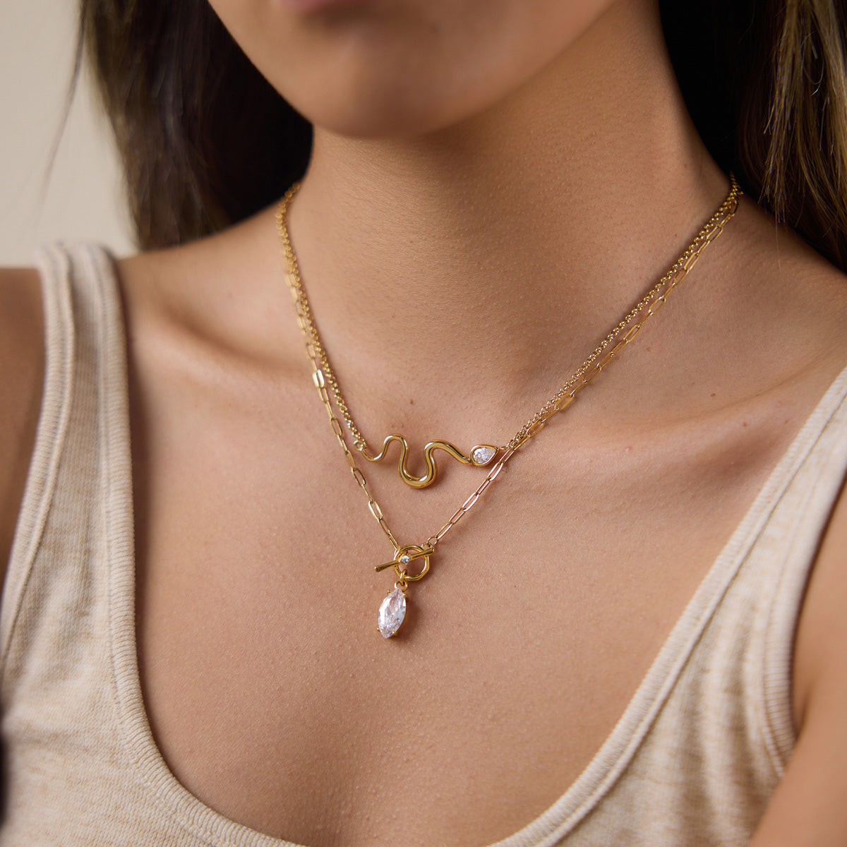 Marea Serpentine Drop Necklace