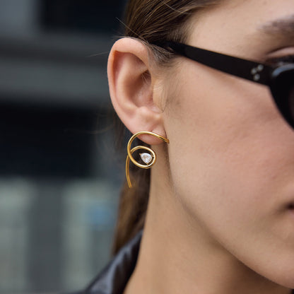 Zephyr Spiral Drop Earrings