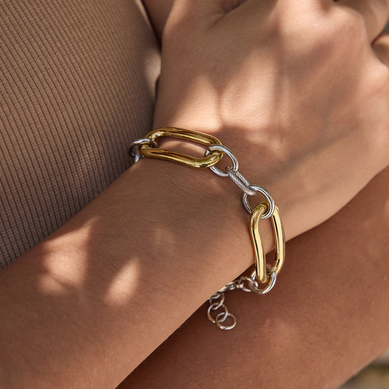 Mistral Two-Tone Chunky Chain Bracelet
