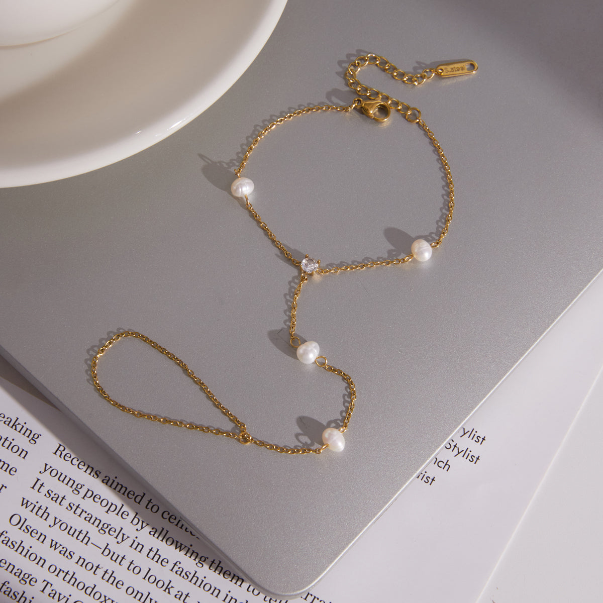 Marea Pearl Hand Chain Bracelet