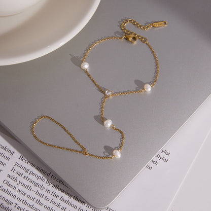 Marea Pearl Hand Chain Bracelet