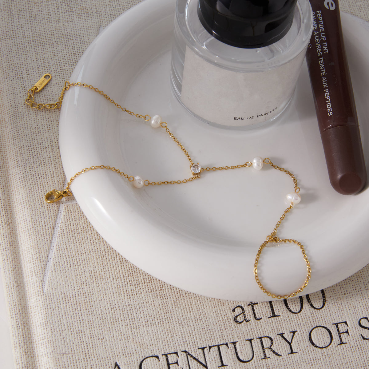 Marea Pearl Hand Chain Bracelet