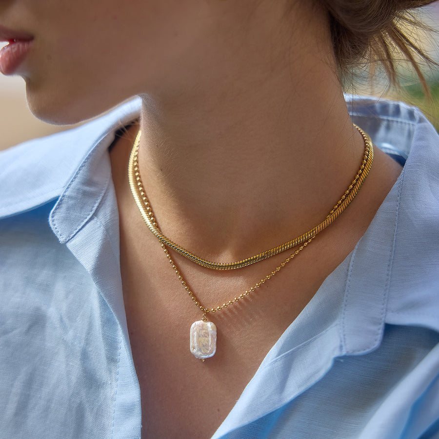 Lumen Baroque Pearl Pendant Necklace