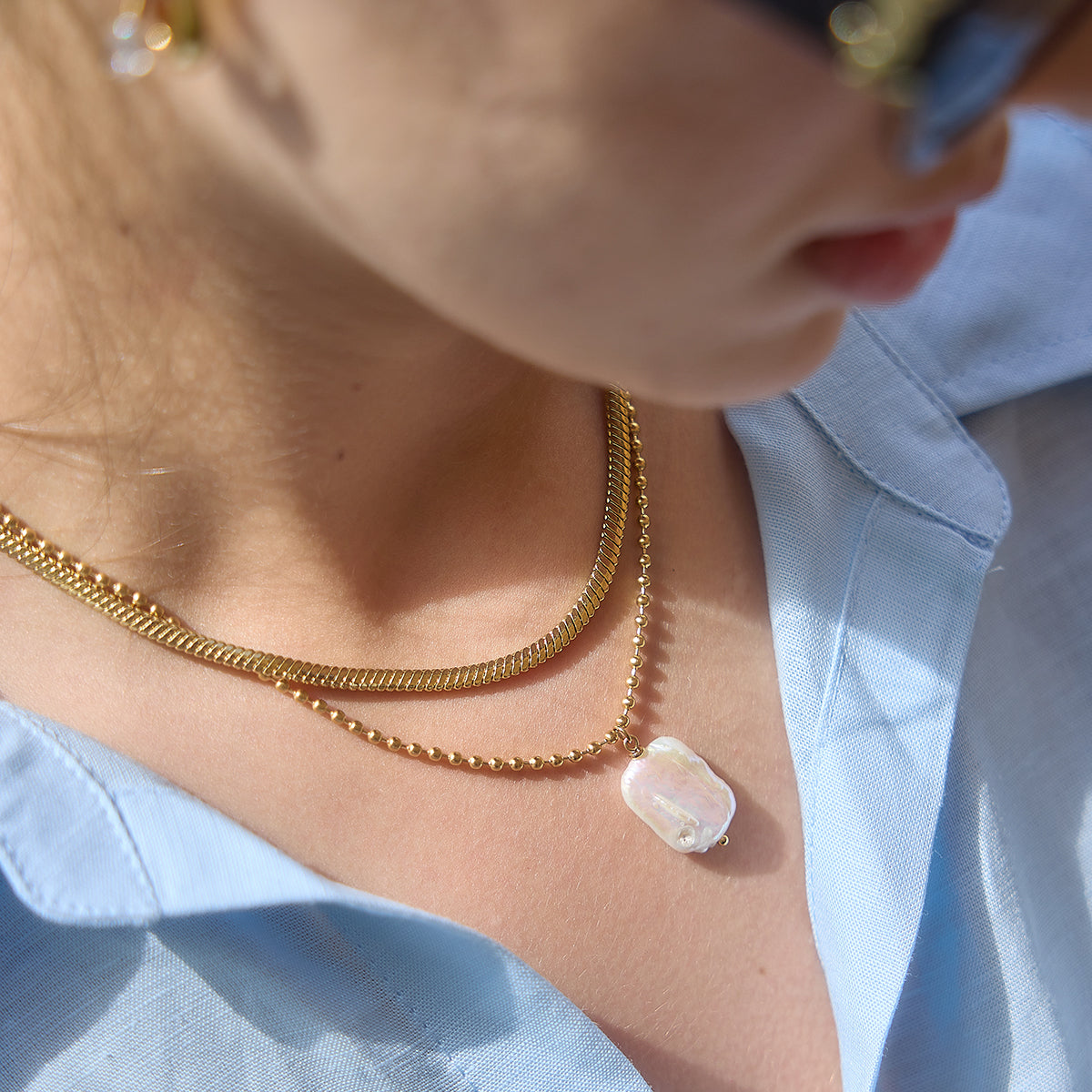 Lumen Baroque Pearl Pendant Necklace