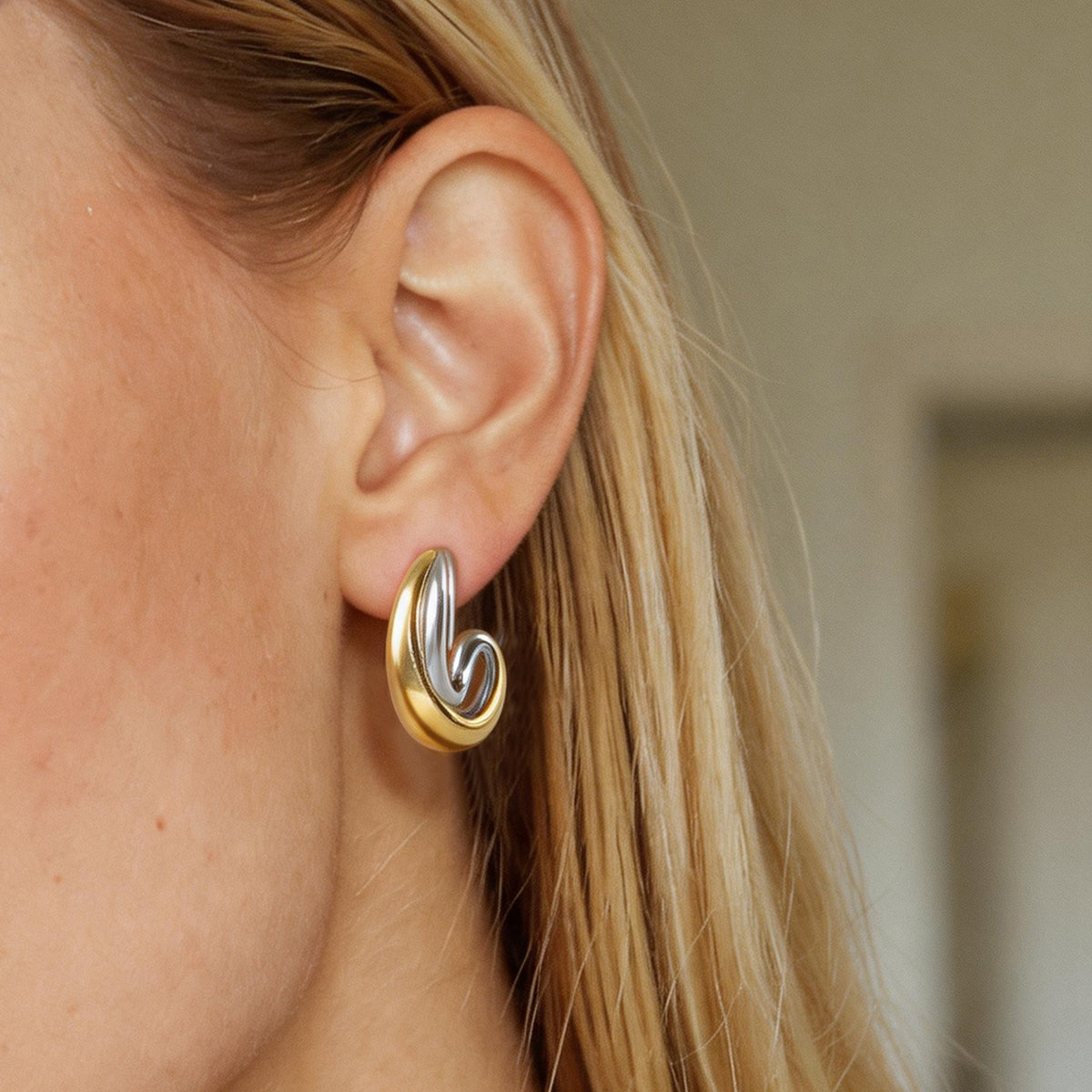 Sirocco Criss-Cross C-Hoop Earrings
