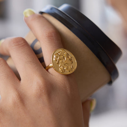 Aegean Portrait Coin Ring