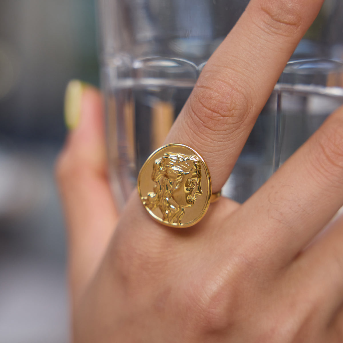Aegean Portrait Coin Ring