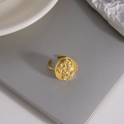 Aegean Portrait Coin Ring