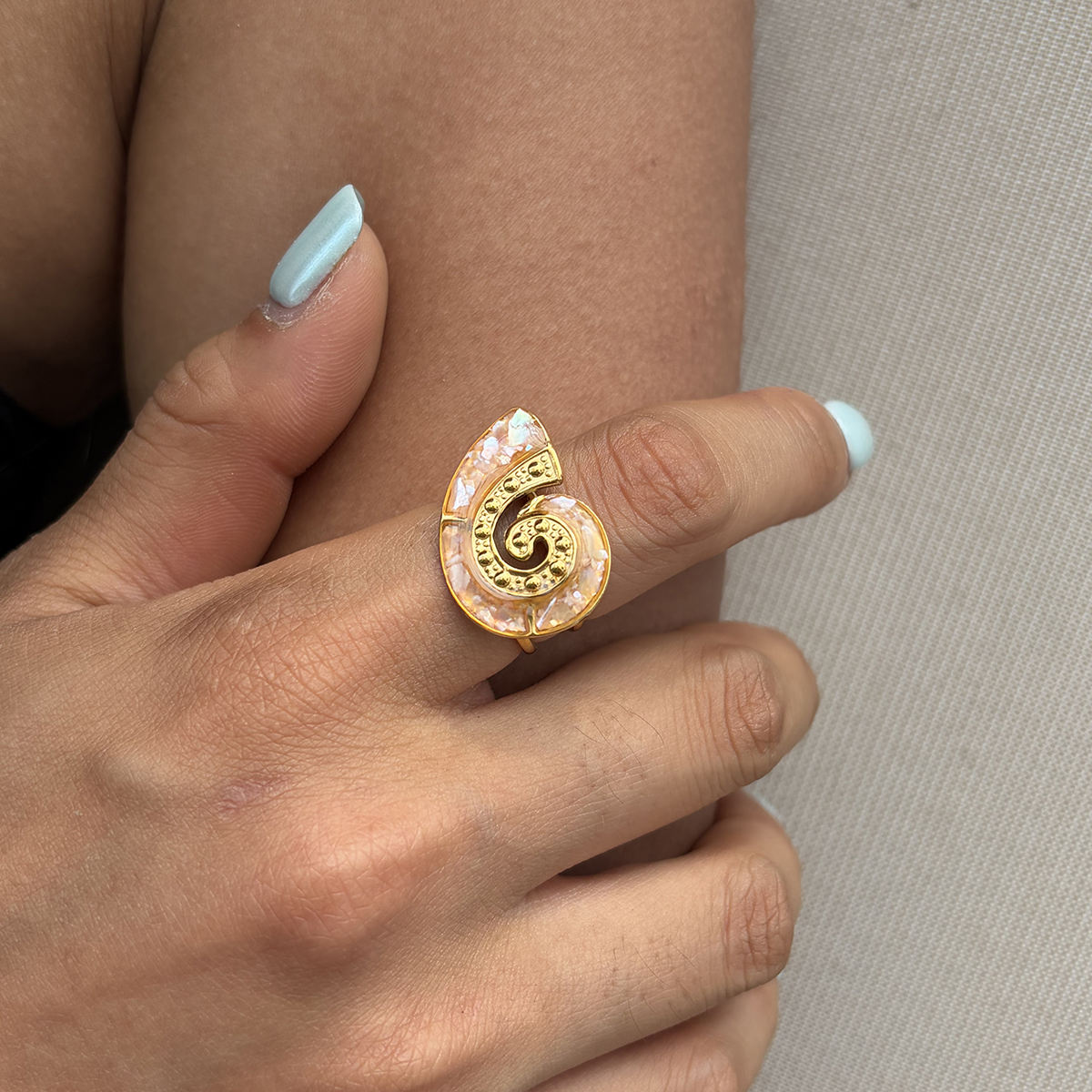 Lagoon Sea Turtle Adjustable Ring